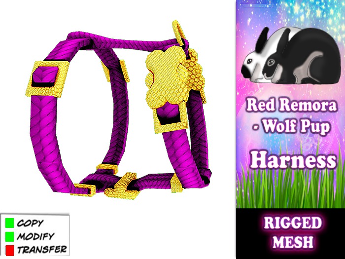 Red Remora - Wolf Pup Harness  Pink