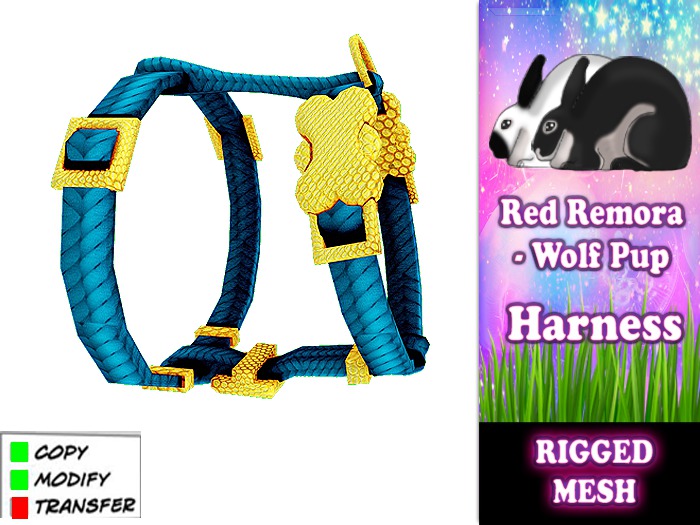 Red Remora - Wolf Pup Harness BLue