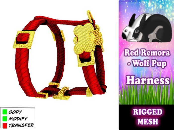 Red Remora - Wolf Pup Harness RED