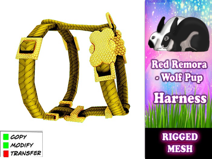 Red Remora - Wolf Pup Harness Yellow