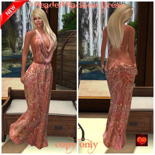 Beaded backless dress*