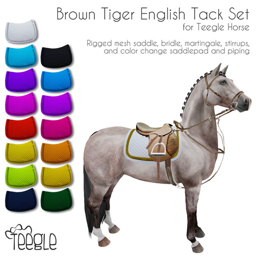 [Teegle] Brown Tiger English Tack Set