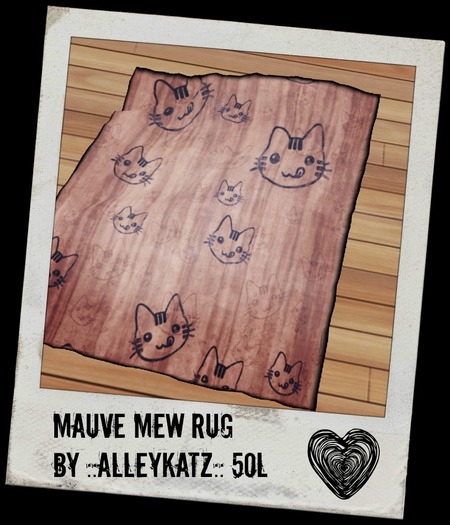 Mauve Mew Rug ::AlleyKatz:: BOXED