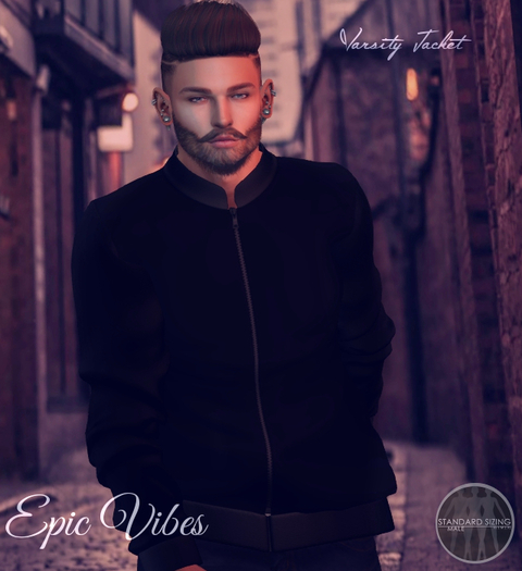 [Ve] Varsity Jacket Black