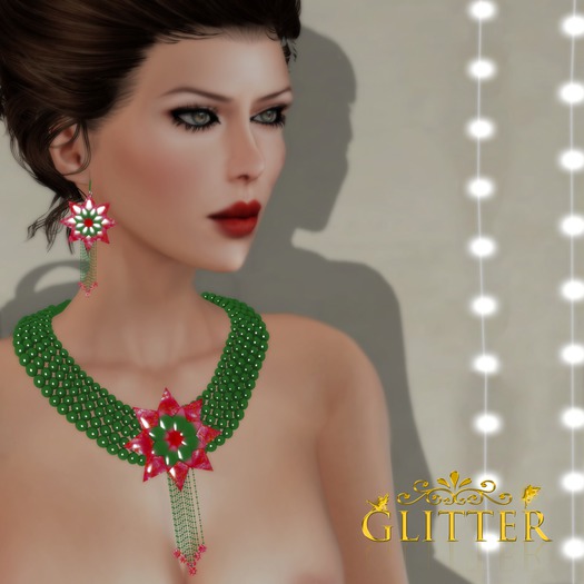 *GLITTER* POINSETTA JEWEL SET