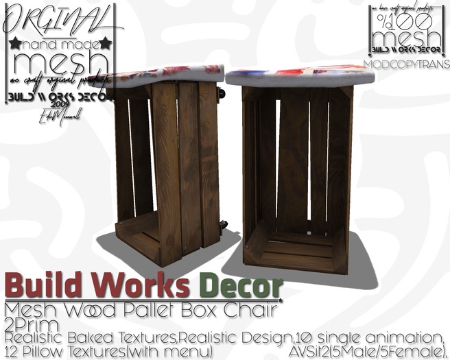 Build Works : Wood Pallet Box Chair  / Boxed