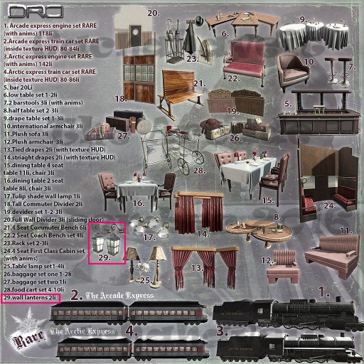 29 -DRD- AE - Train Car  Wall Lanterns