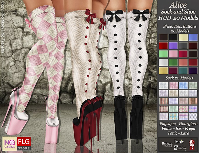 :: No Cabide :: Alice_ Sock and Shoe HUD20 Models