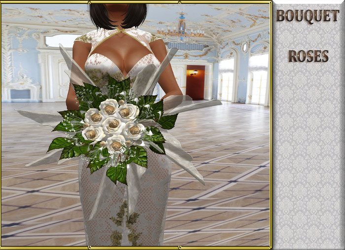 bouquete roses whithe