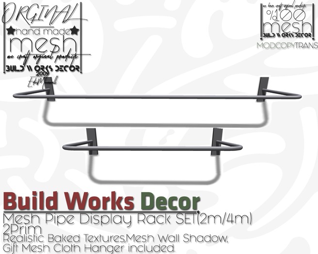 Pipe Ds Play Rack Second Life Marketplace - Build Works : Mesh Pipe Display Rack SET