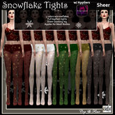 C&F Snowflake Sheer Tights w Appliers