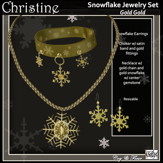 C&F Snowflake Jewelry - Gold Gold