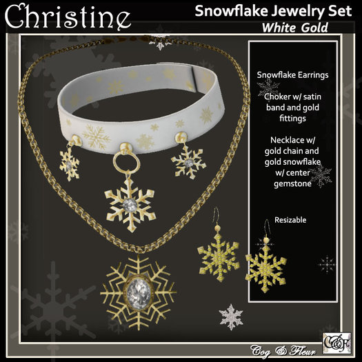 C&F Snowflake Jewelry - White Gold