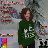 Denia Sweater Classic Squirrely Xmas Green ~OF~ Box