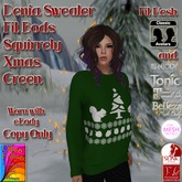 Denia Sweater Fit Bods Squirrely Xmas Green ~OF~ Box