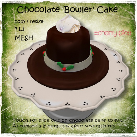 Chocolate 'Bowler' Christmas Cake