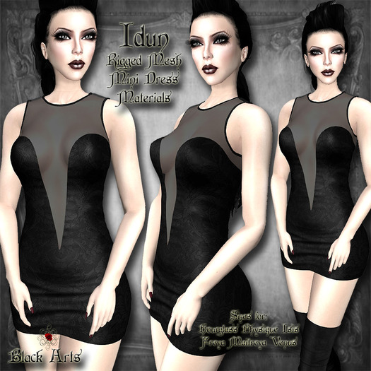 ~Black Arts~Idun Rigged Mesh Dress DEMO