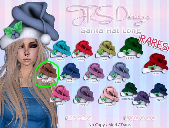 Santa Hat Long Common Brown