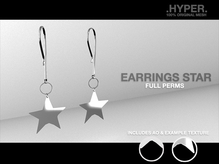 .Hyper. earrings star full perm 