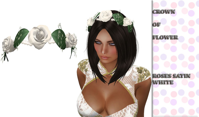 Crown of flowers Satin white