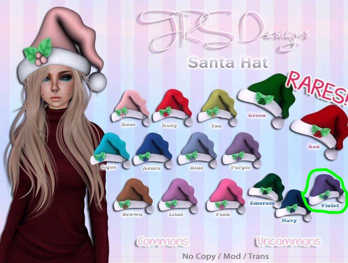 Santa Hat Uncommon Violet
