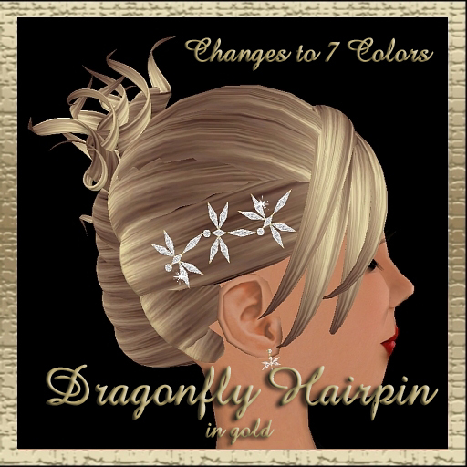 Dex's Dragonfly Hairpin in Gold