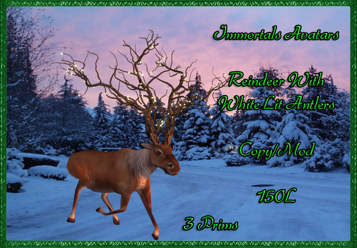 IMMORTALS AVATARS REINDEER WHITE LIGHTS