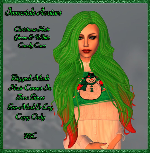 IMMORTALS AVATARS XMAS HAIR  GREEN & RED