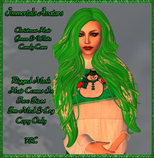 IMMORTALS AVATARS XMAS HAIR GREEN SNOWFLAKE