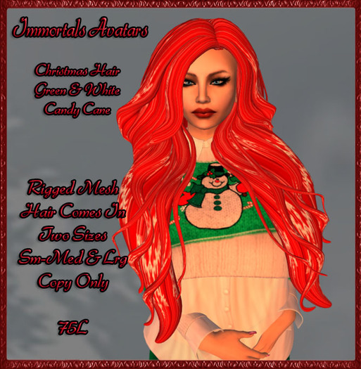 IMMORTALS AVATARS XMAS HAIR RED SNOWFLAKE