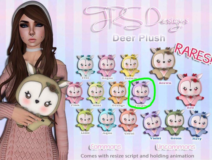 Deer Plush Common Purple