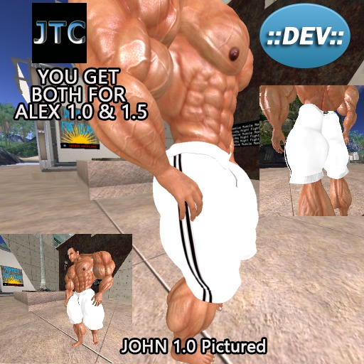 JTC DEV PANTS [Knee Length] WHITE BLK STRIPE ALEX(X1 x1.5)CRATE