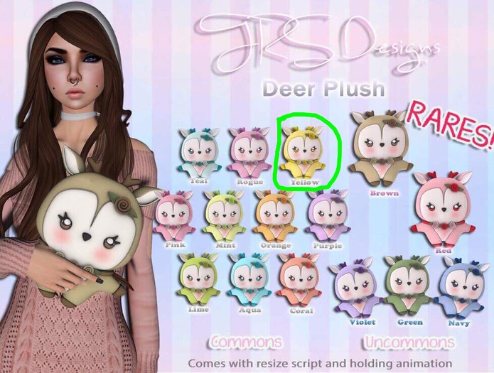 Deer Plush Common Yellow