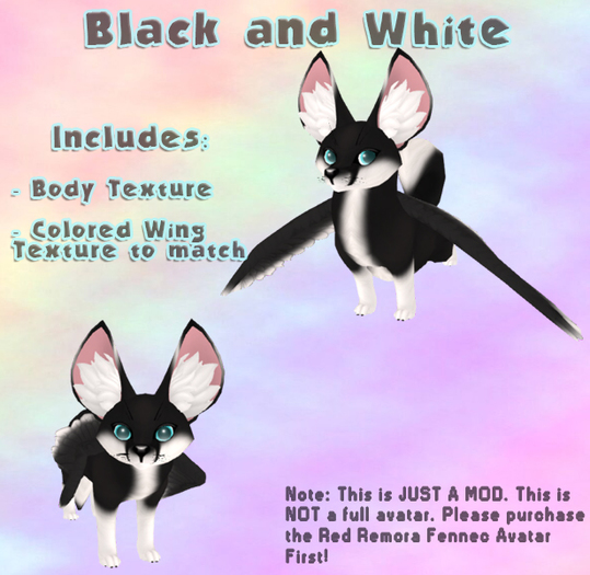 [WP]Red Remora Black and White Fennec Texture Pack