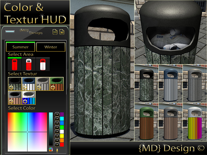 {MD} Trash Bin "Summer & Winter"