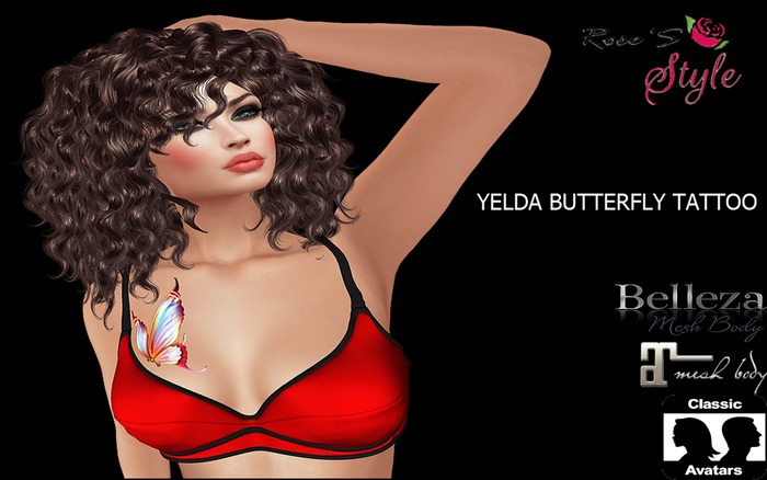 ROSE STYLE YELDA BUTTERFLY TATTOO MAITREYA