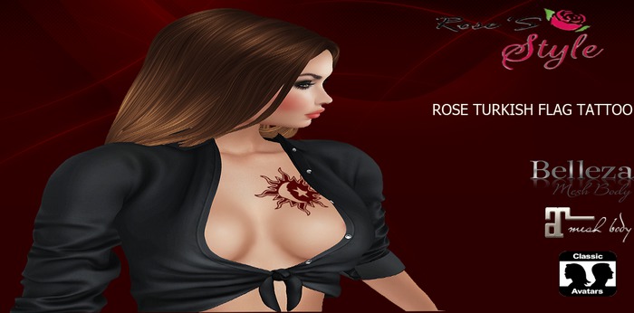 ROSE'S STYLE ROSE TURKISH FLAG TATTOO BELLEZA