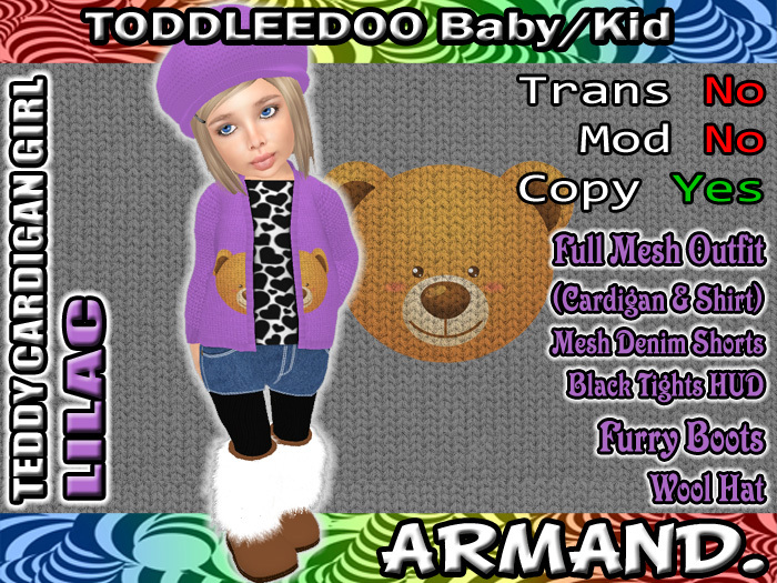 --ARMAND-- TEDDY CARDIGAN GIRL - LILAC