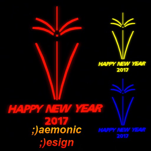 ;);) Resizable Happy New Year 2017 Neon