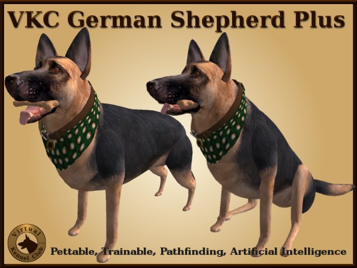 Second Life Marketplace VKC® German Shepherd PlusArtificially Intelligent (AI) Trainable