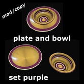 plate and bowl - set purple (modify/copy)