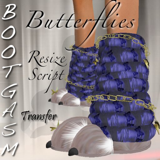 Bootgasm Neko Boots Butterflies Blue