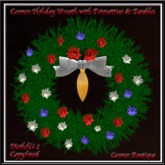 Cosmos Holiday Wreath with Poinsettias & Bauble1 BOX