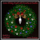 Cosmos Holiday Wreath with Poinsettias & Bauble2 BOX