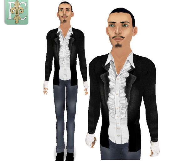 pc; Spring Ruffle Shirt & Jacket