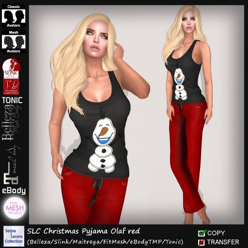 SLC Christmas Pyjama Olaf red