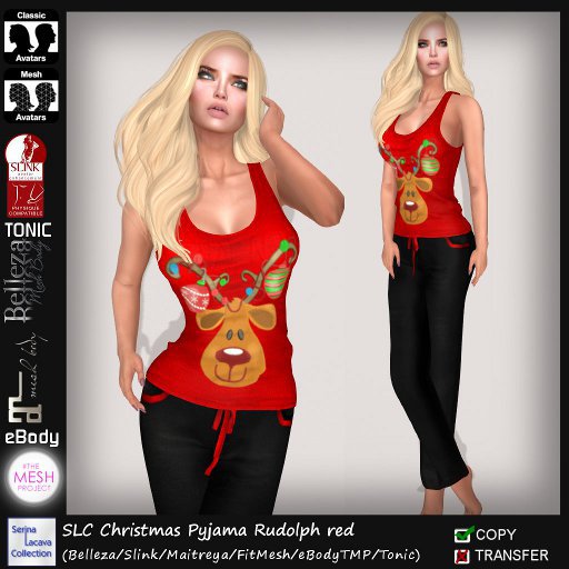 SLC Christmas Pyjama Rudolph red