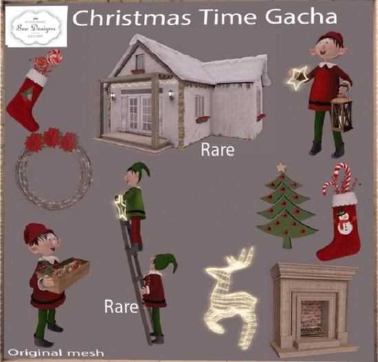 .:Bee designs:.Christmas Time Gacha Fireplace