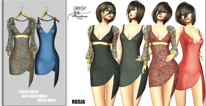 Braham Design Rozlia NavyBlue Lace 2 Dress Mesh