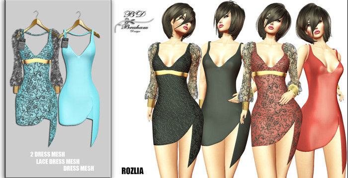 Braham Design Rozlia Turquoise Lace 2 Dress Mesh